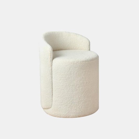 Nora Ottoman Footstool, White Boucle, Clearance | Weilai Concept