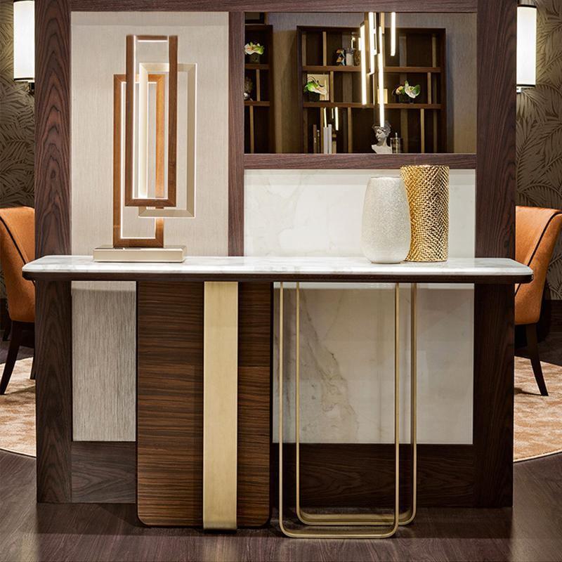 Barbican Console Table, Gold And Rosewood | Weilai Concept