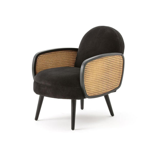 Cane Rattan Armchair, Velvet | Weilai Concept