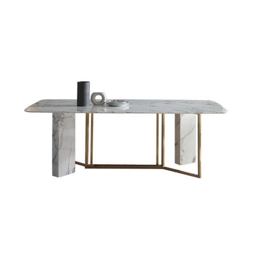 FenX Dining Table, Dining Table, Sintered Stone And Gold | Weilai Concept