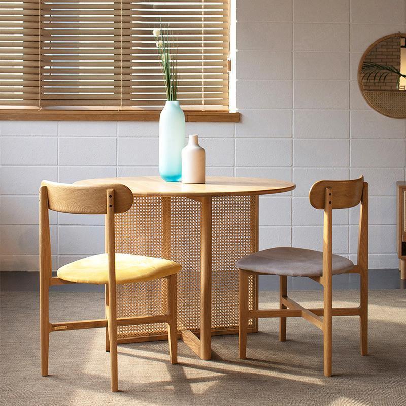 Gavril Rattan Dining Table, Light Oak | Weilai Concept