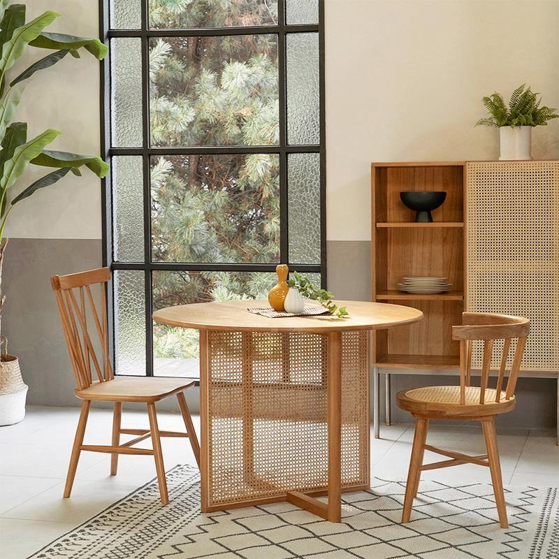 Gavril Rattan Dining Table, Light Oak | Weilai Concept