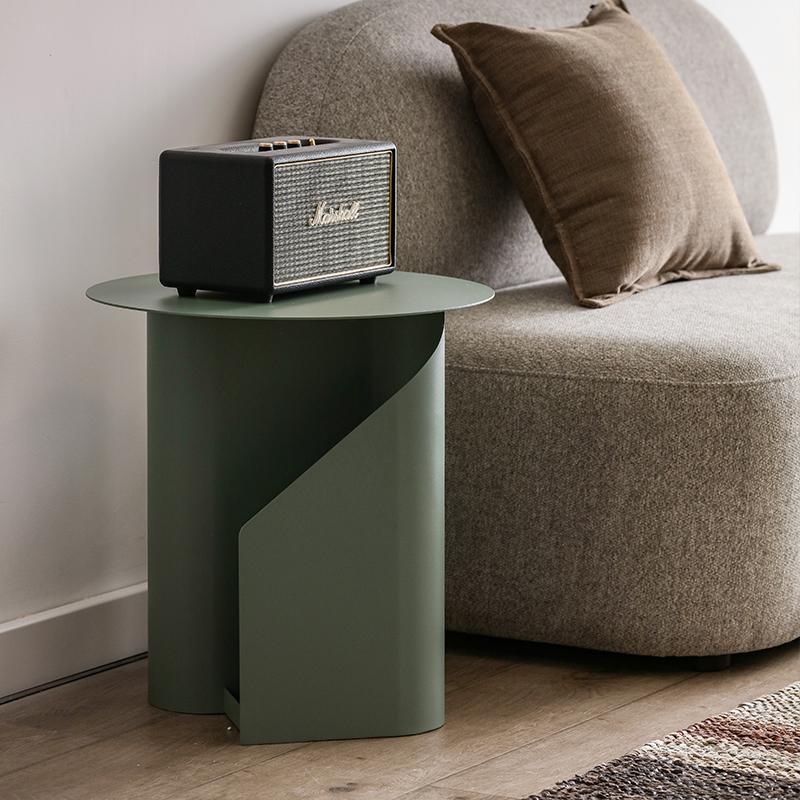 M39 Green Side Table With Side Storage | Weilai Concept