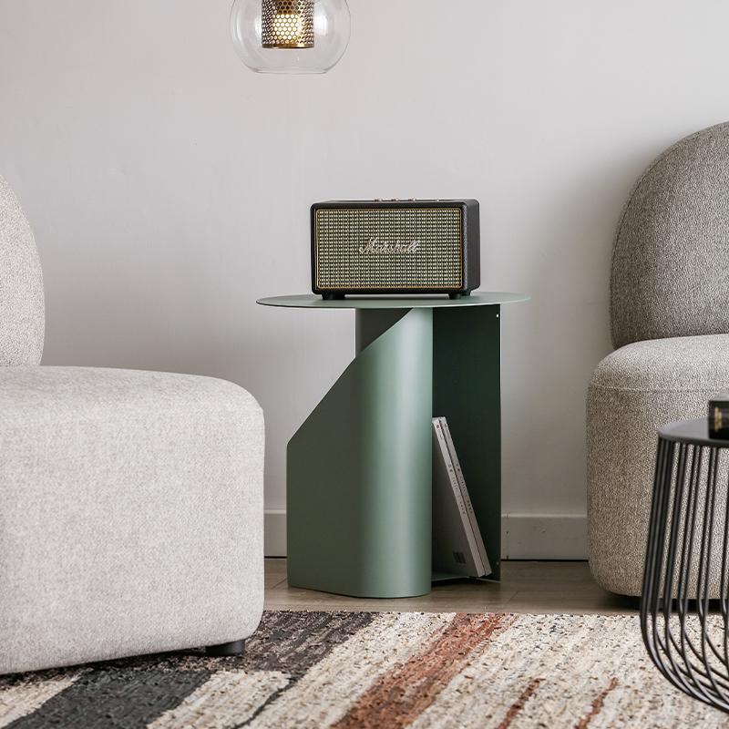 M39 Green Side Table With Side Storage | Weilai Concept