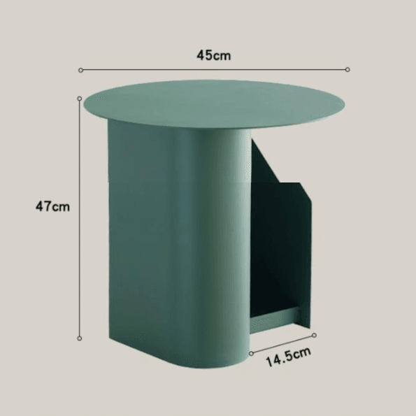 M39 Green Side Table With Side Storage | Weilai Concept