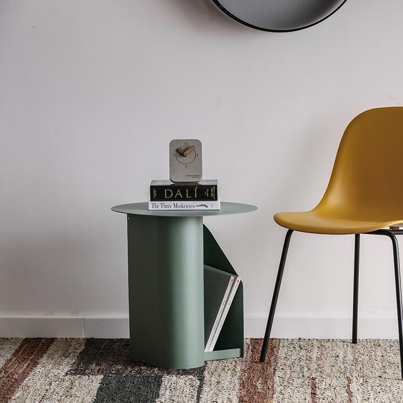 M39 Green Side Table With Side Storage | Weilai Concept