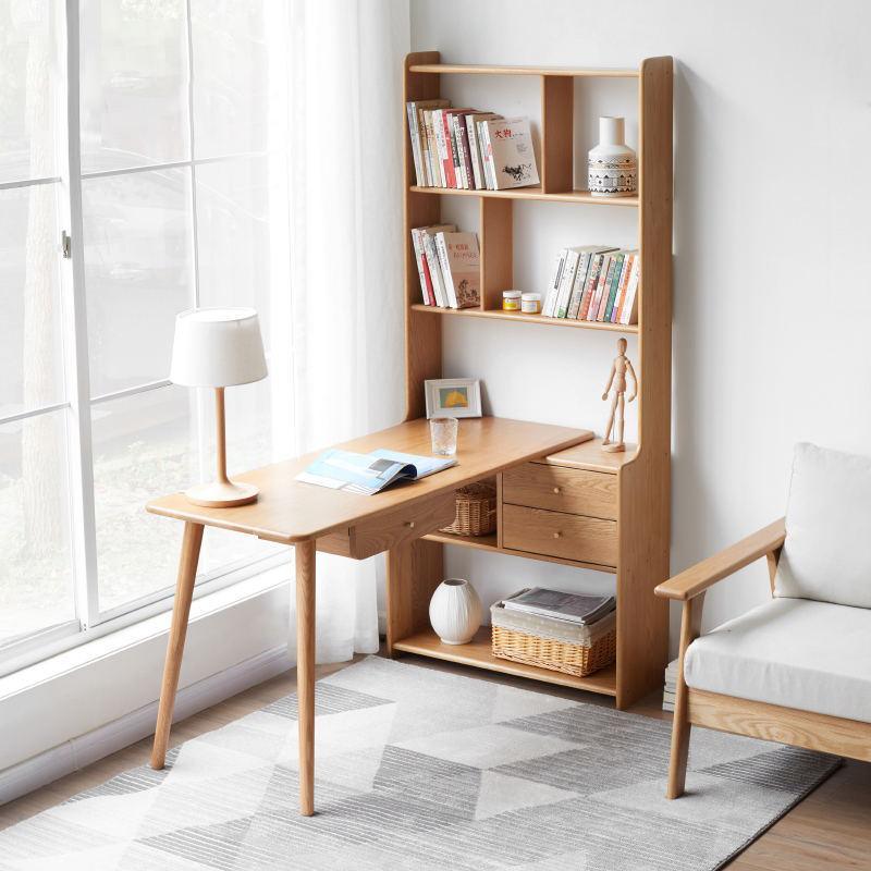 ST351 Office Desk With Side Bookcase | Weilai Concept